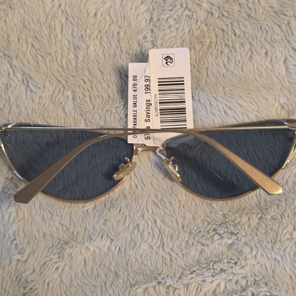 Gold Frame Blue Lens Cat Eye Sunglasses main image 6